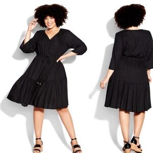 New Loralette by City Chic Black Plain Plus Size Endless Sun Maxi Dress